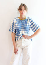 Bay-Sue Top - Sea Blue and White Stripe