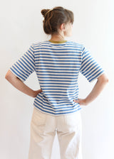 Bay-Sue Top - Sea Blue and White Stripe