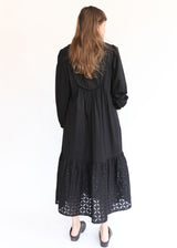India Reverse Applique Dress - Black