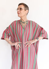 Jacquard Stripe Dress - Khaki/Pink