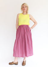 Gingham Check Skirt - Pink