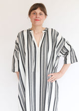 Jacquard Stripe Dress - White/Black