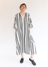 Jacquard Stripe Dress - White/Black