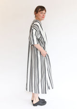 Jacquard Stripe Dress - White/Black