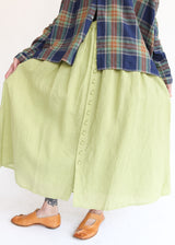 French Linen Skirt - Pistachio