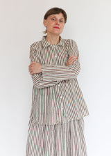 Button Shirt - Brown Stripe