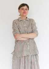 Button Shirt - Brown Stripe
