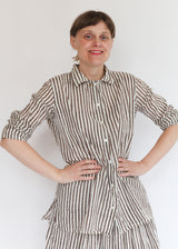 Button Shirt - Brown Stripe
