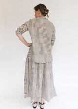 Button Shirt - Brown Stripe