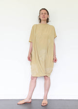 Shibori Silk Dress - Mustard