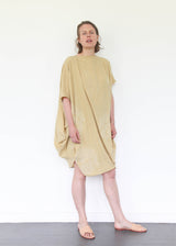 Shibori Silk Dress - Mustard