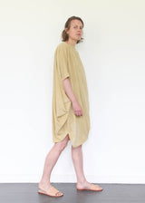 Shibori Silk Dress - Mustard