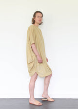 Shibori Silk Dress - Mustard