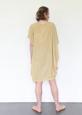 Shibori Silk Dress - Mustard