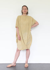 Shibori Silk Dress - Mustard