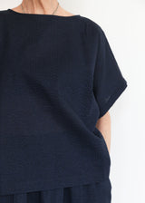 Box Top w/ Micro Wave Texture - Navy