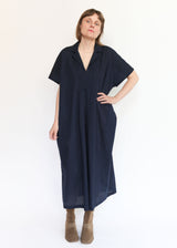 Kite Dress w/ Micro Wave Texture - Navy