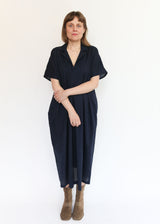 Kite Dress w/ Micro Wave Texture - Navy