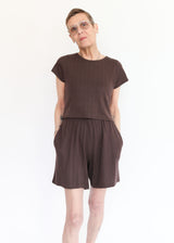 Pointelle Short - Walnut