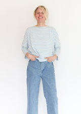 Leia-Sue Pale Blue & White Stripe Top