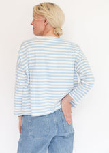 Leia-Sue Pale Blue & White Stripe Top
