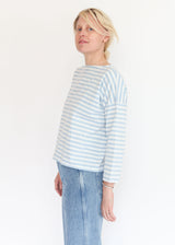 Leia-Sue Pale Blue & White Stripe Top