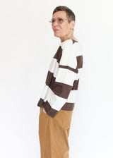 Leia-Sue Cacao & White Wide Stripe Top