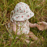 Muslin Sunhat Strawberry Blush Print
