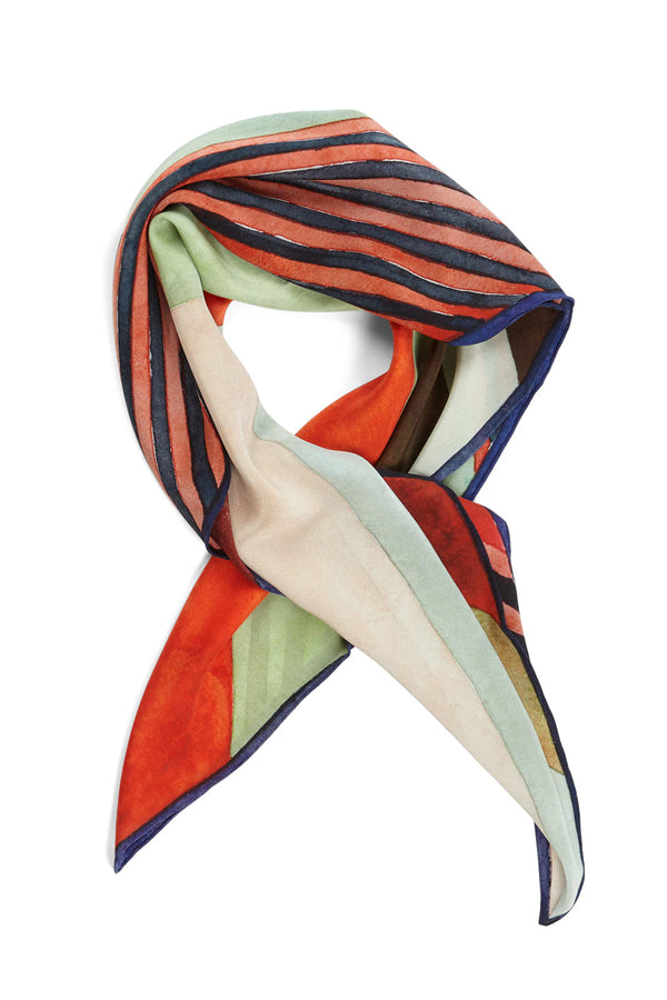 Printed Silk Scarf - Oblique