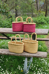 Set of Two Nesting Tote Baskets  - Pink