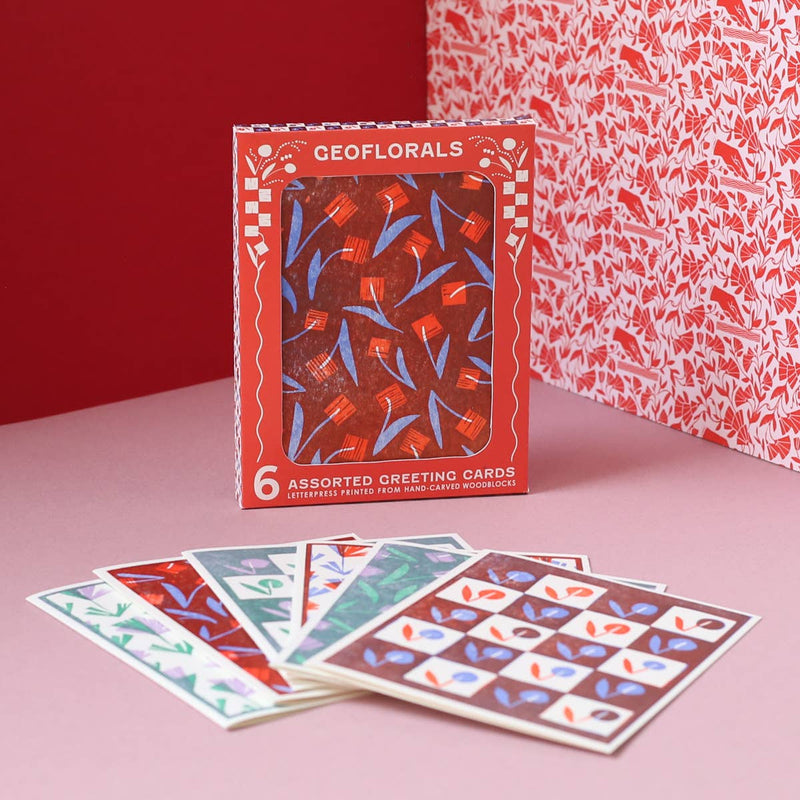 Circle Floral (Red) Letterpress Card