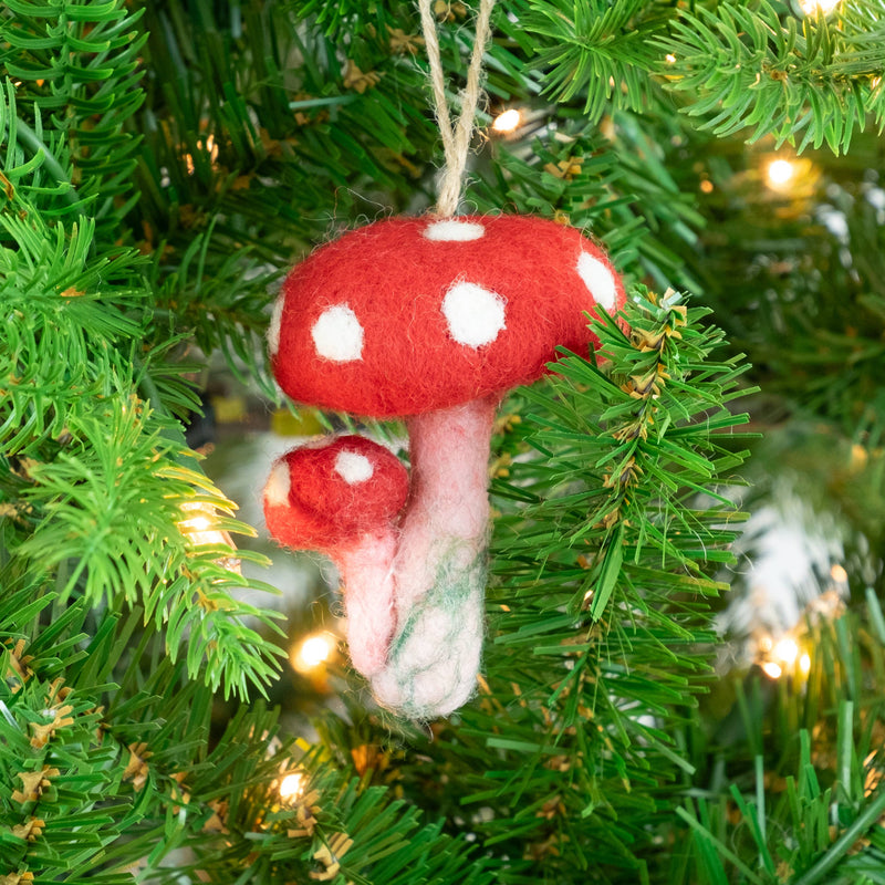 Ornament - Felt Mushrooms - 6 Assorted Pieces