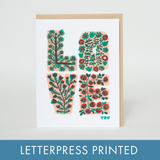 Floral Love You Letterpress Greeting Card by Egg Press