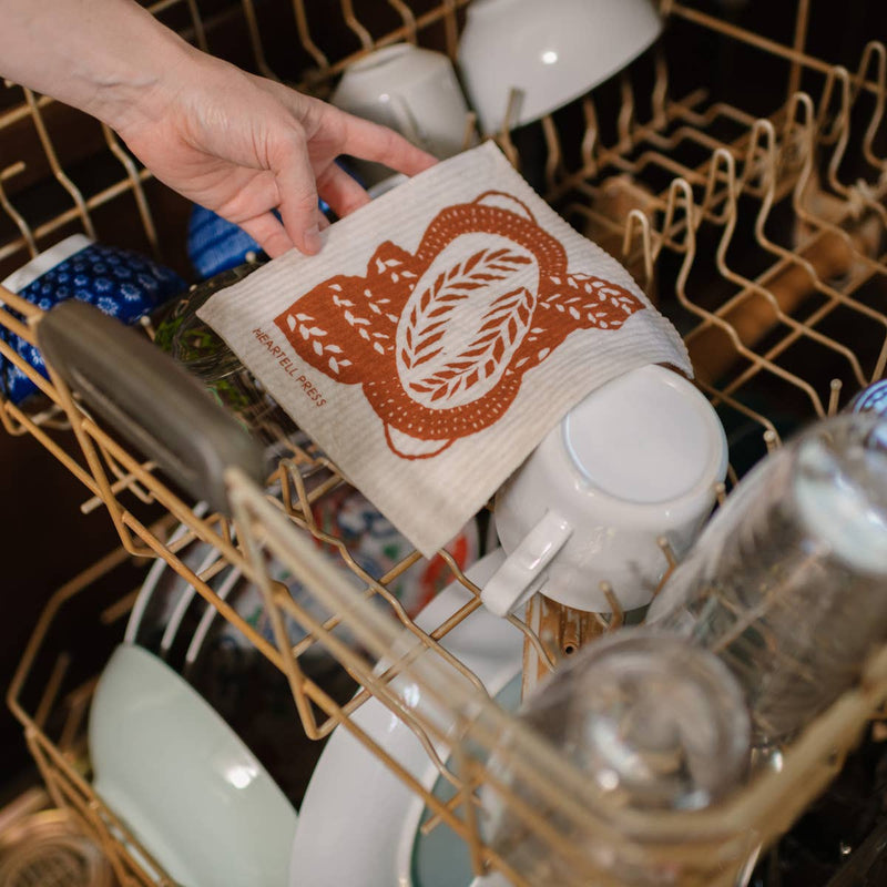 Screen Printed Natural Bread Sponge Cloth