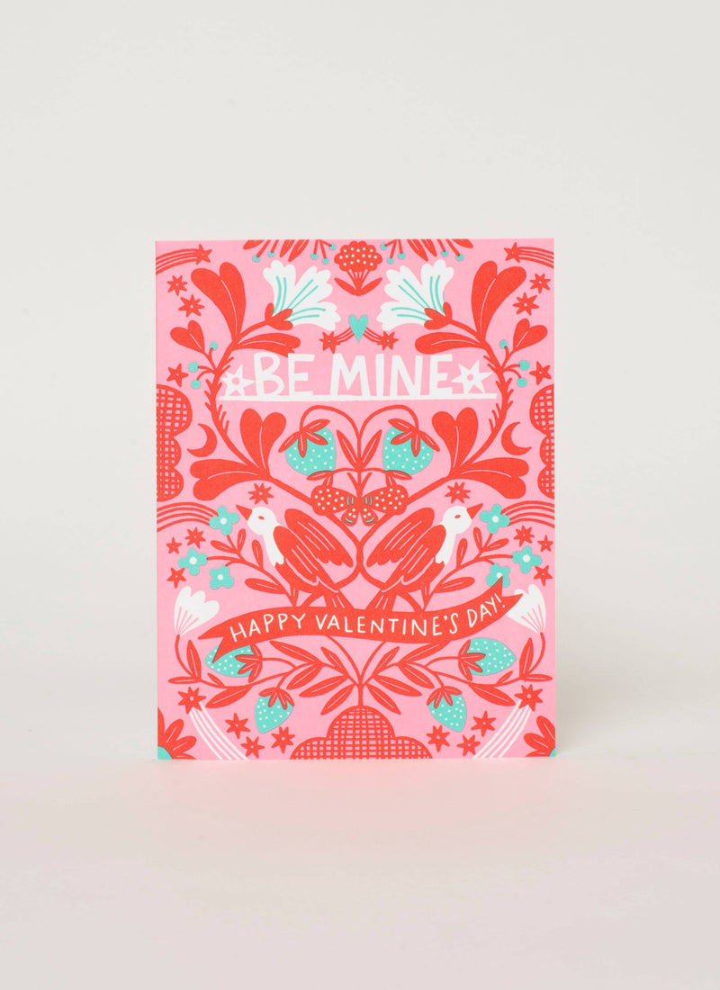 Be Mine Valentine Letterpress Greeting Card by Hello!Lucky