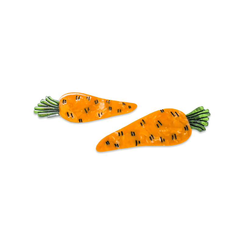 Carrot Alligator Hair Clip Set