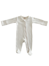 Ivory / Organic Ribbed Zip Footie (Baby - Kids)