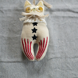 Rocket Cat, Elton John, Cotton stuffed, embroidered Ornament