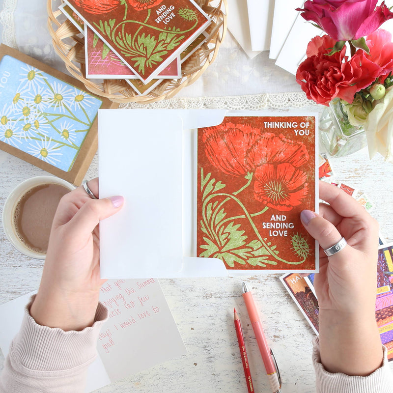 Thinking of You (Red Poppies) Friendship Card