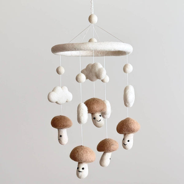 Felt Baby Mobile - Smiley Mushroom