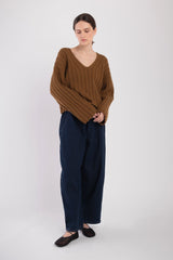 Cropped Rib Pullover - Golden