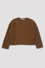 Cropped Rib Pullover - Golden