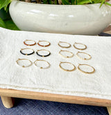 Tiny Muted Gold Bar Hoop Earrings