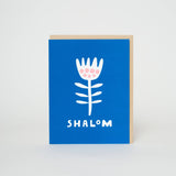 Shalom Flower Letterpress Greeting Card by Suzy Ultman