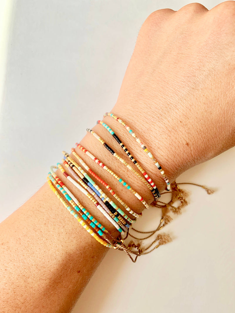 Beaded Bracelets w/ Sliding Clasp