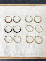 Tiny Muted Gold Bar Hoop Earrings