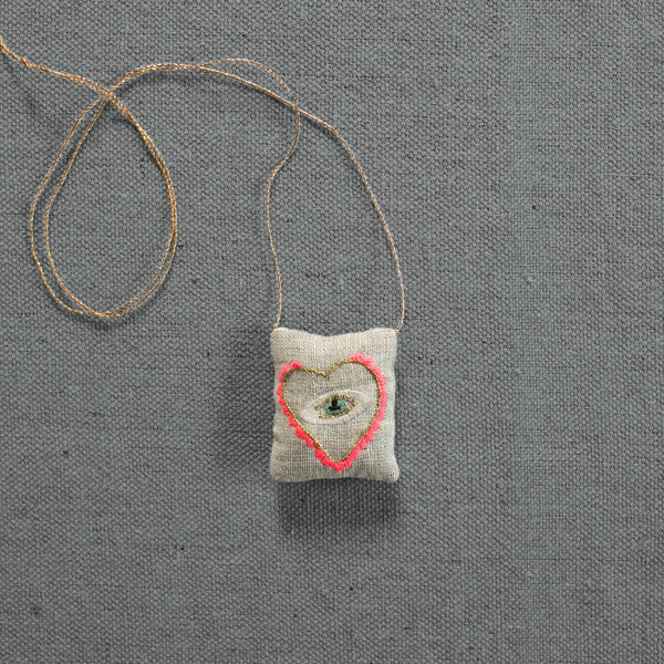 Sacred Heart Necklace - Cotton & Lavender Filled