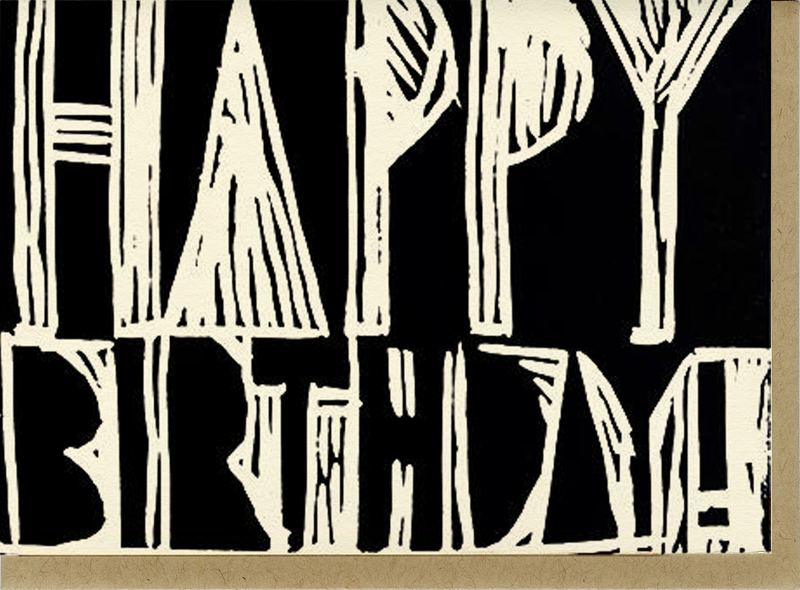 Birthday Woodblock Card