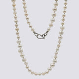 Knotted Varied Size White Pearl Necklace - KNTPRL-1