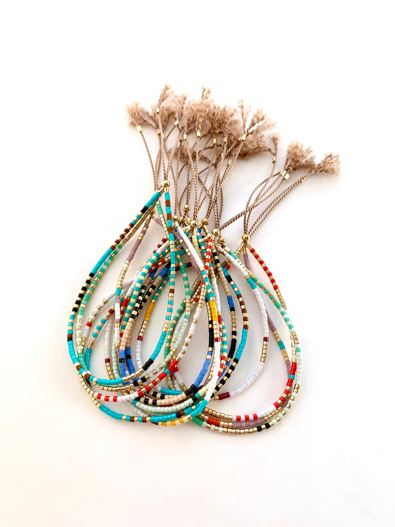 Beaded Bracelets w/ Sliding Clasp